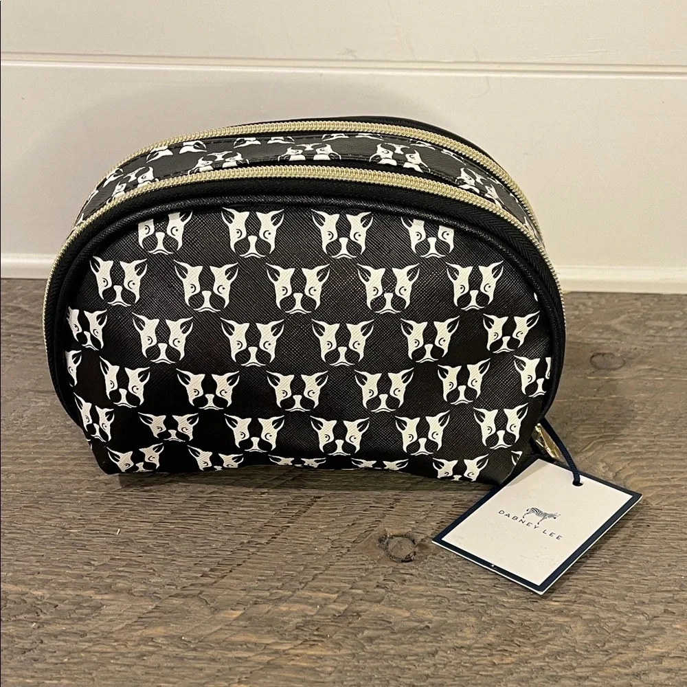 NWT - Dabney Lee - French Bulldogs Double Zippering Clutch Makeup Organizing - Picture 1 of 10